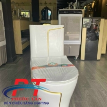 Bồn cầu trắng chỉ vàng BC8029