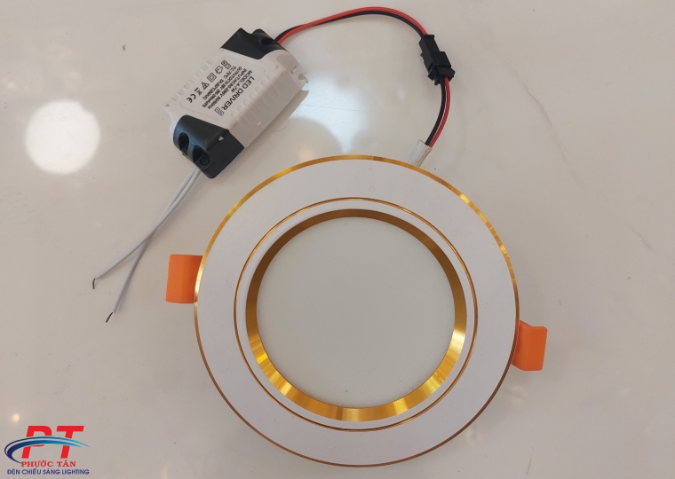 Đèn Lon 7w viền vàng