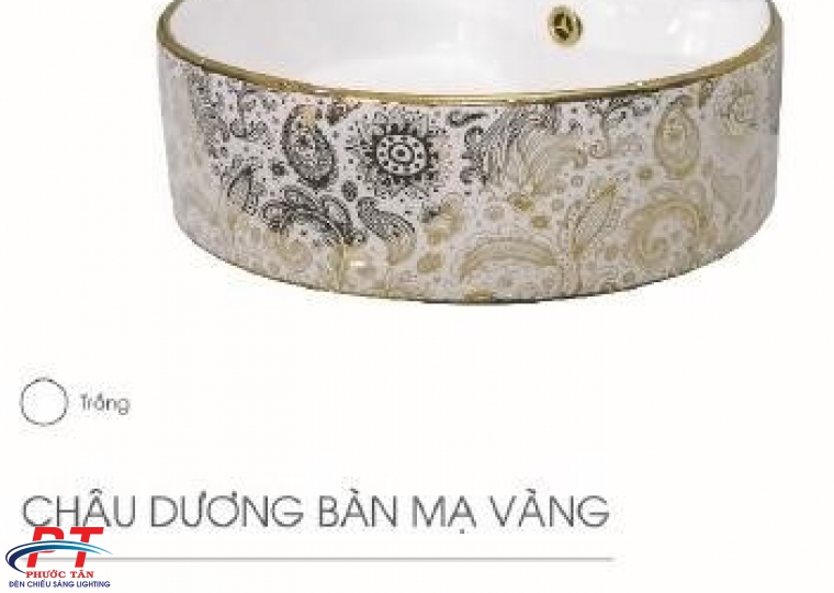 Chậu rửa mặt cao cấp LV 805 vàng hoa