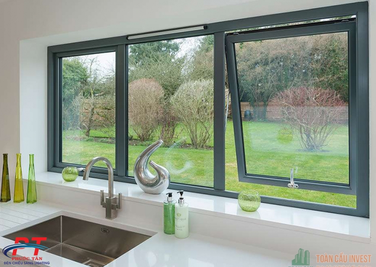 Cửa Sổ nhôm Việt Pháp Màu Ghi