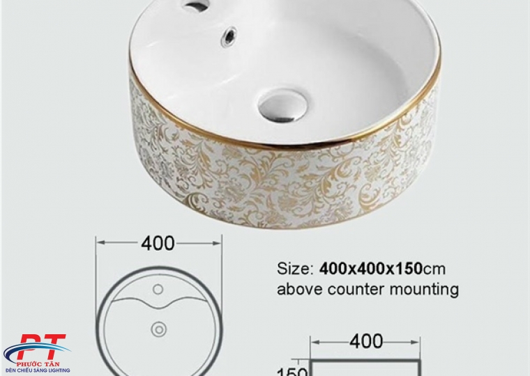 Lavabo tròn hoa  F16 